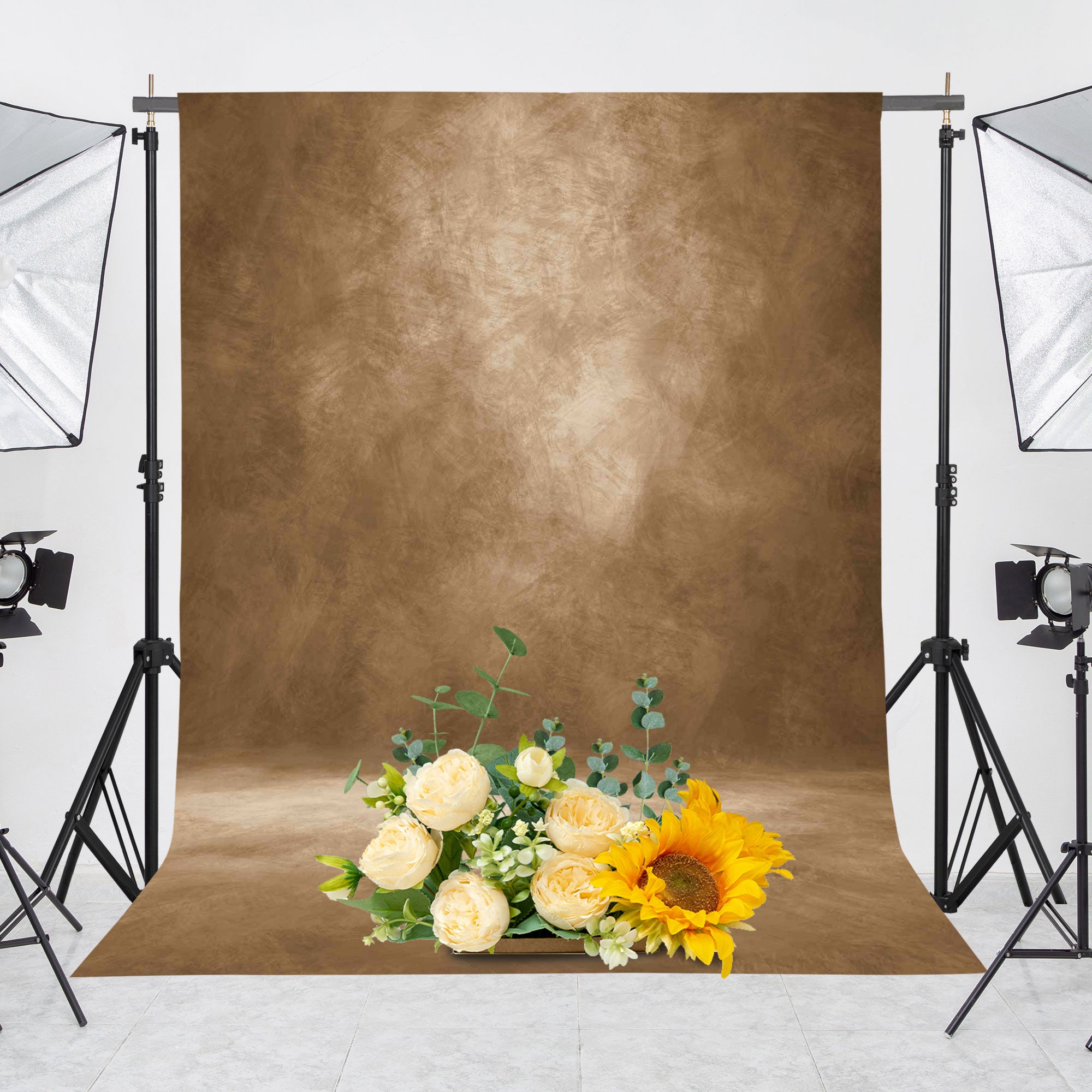 Abstract Dark Brown Professional Photography Backdrop for Adult Portrait Photo Props Booth Background Photoshoot Studio with Thick Ployester Fabric Roller Pocket on Top