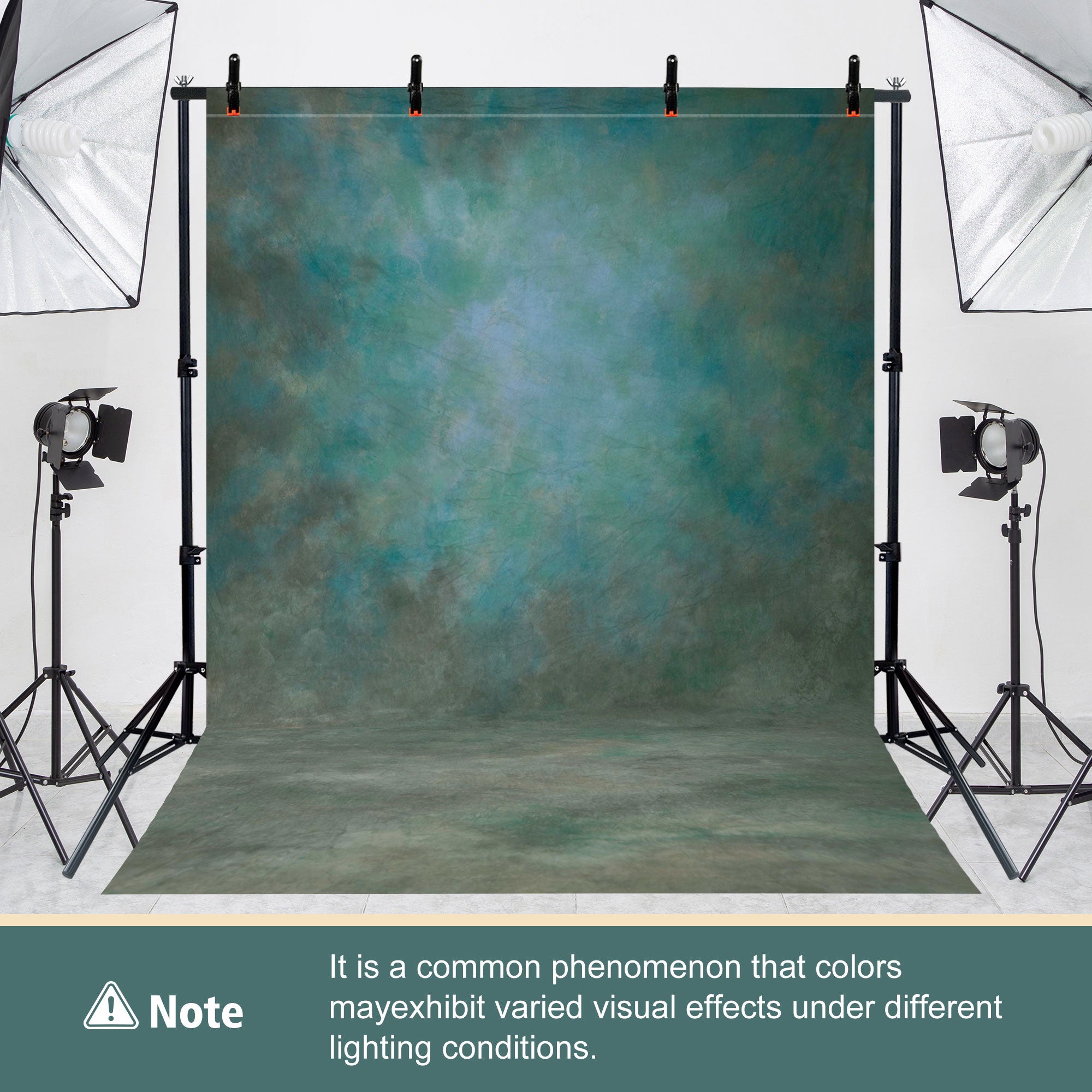 2-in-1 Abstract Photography Backdrop Kit - 6.5x6.5 ft Portable Dual Rod Stand with 6x8 ft Polyester Fabric Backdrop for Portraits and Photo Props - Roller Pocket Design(6x8ft,Light Green)