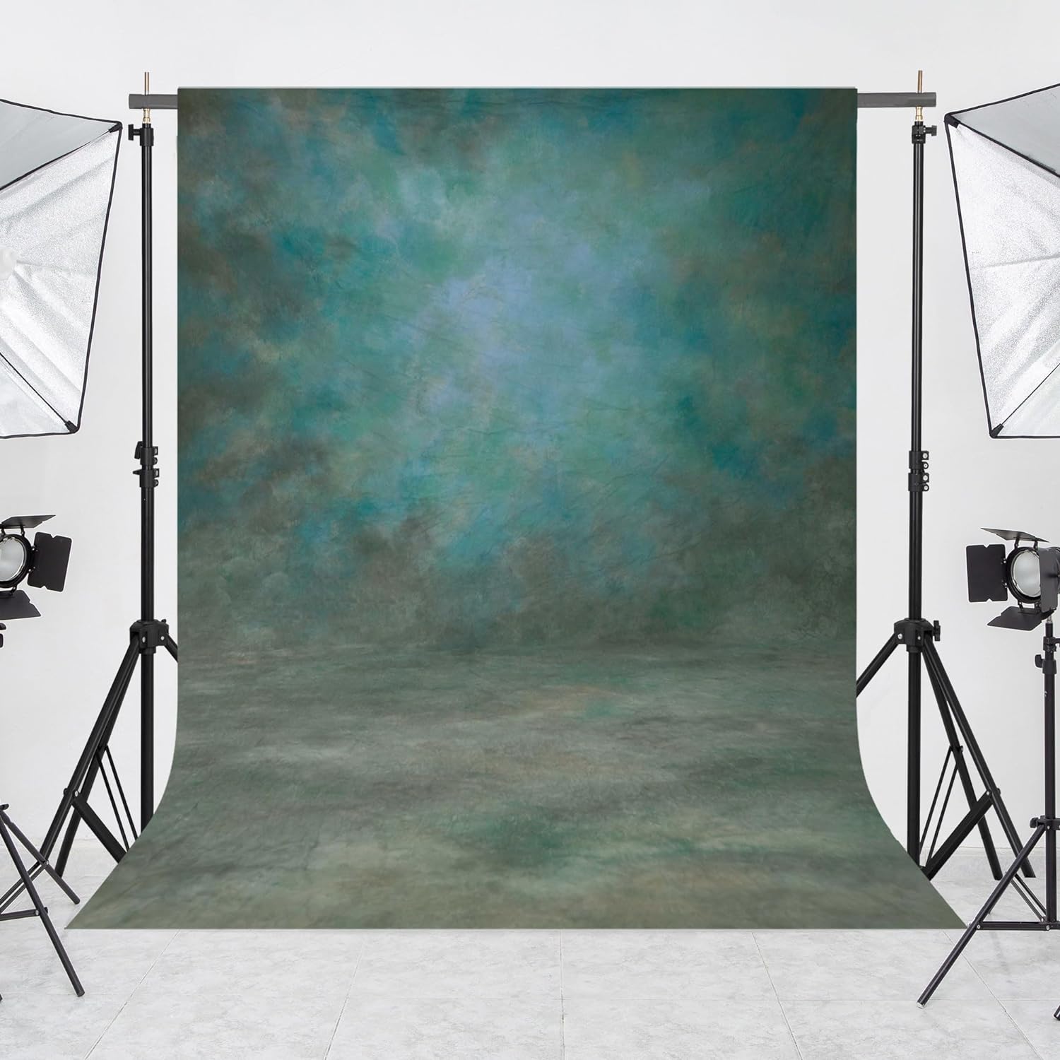 Abstract Green Professional Photography Backdrop for Adult Portrait Photo Props Booth Background Photoshoot Studio with Thick Ployester Fabric Roller Pocket on Top