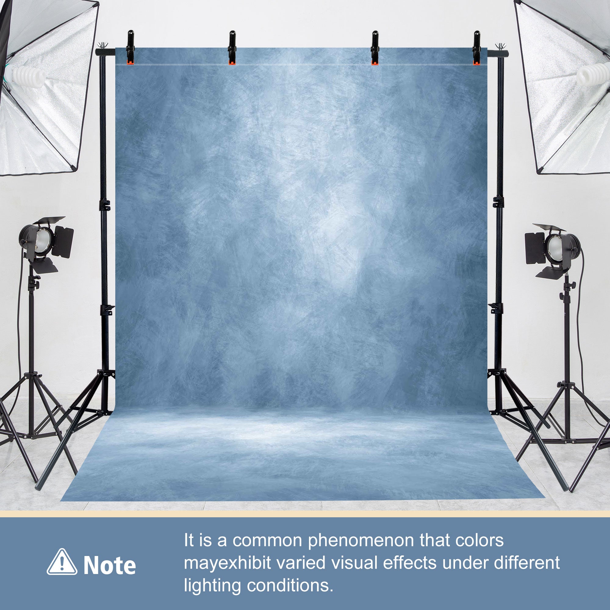 2-in-1 Abstract Photography Backdrop Kit - 6.5x6.5 ft Portable Dual Rod Stand with 6x8 ft Polyester Fabric Backdrop for Portraits and Photo Props - Roller Pocket Design(6x8ft,Light Blue)