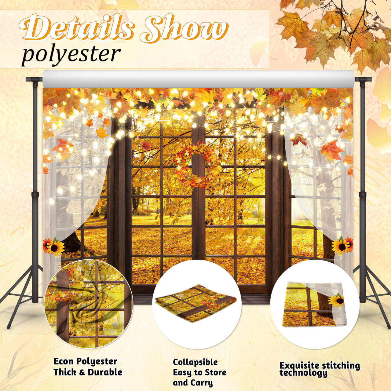Haboke Fall Window sill Backdrop Autumn Forest Photography Background