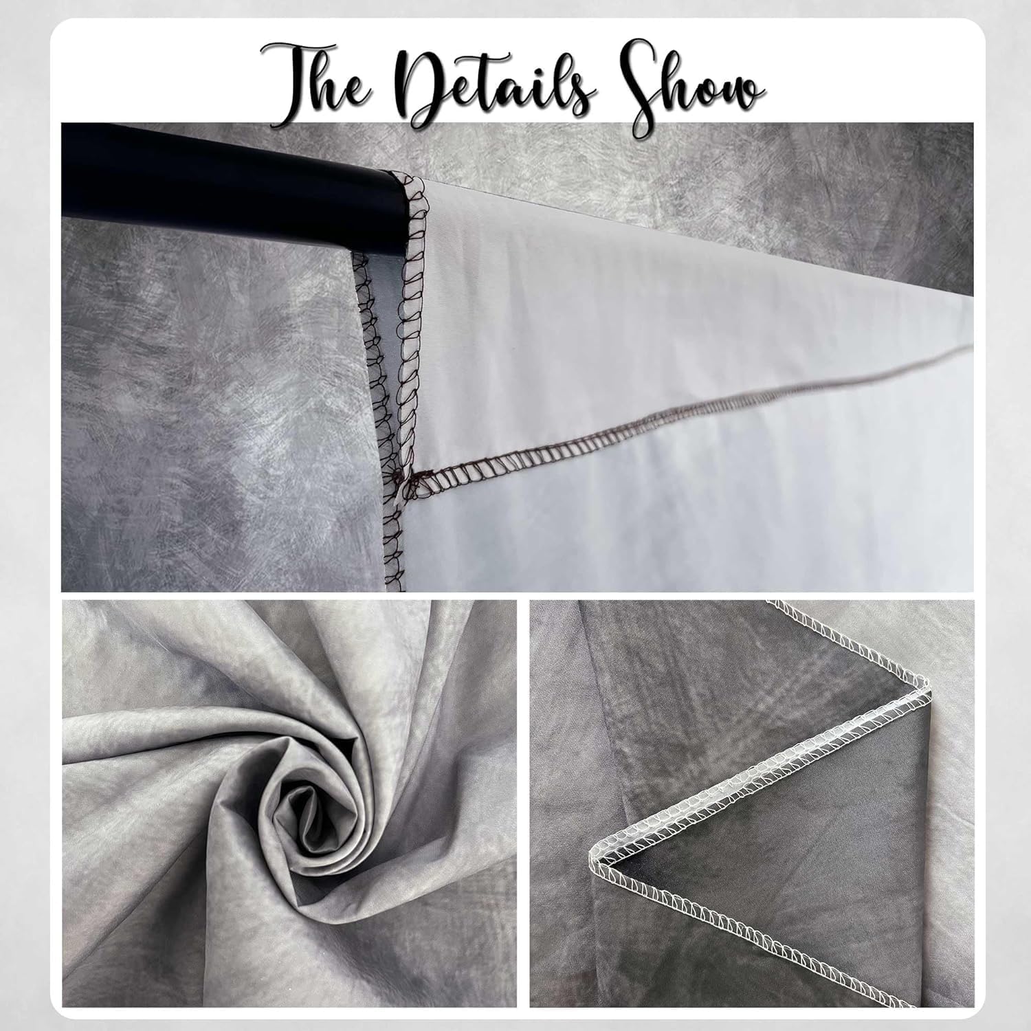 Abstract Grey Professional Photography Backdrop for Adult Portrait Photo Props Booth Background Photoshoot Studio with Thick Ployester Fabric Roller Pocket on Top