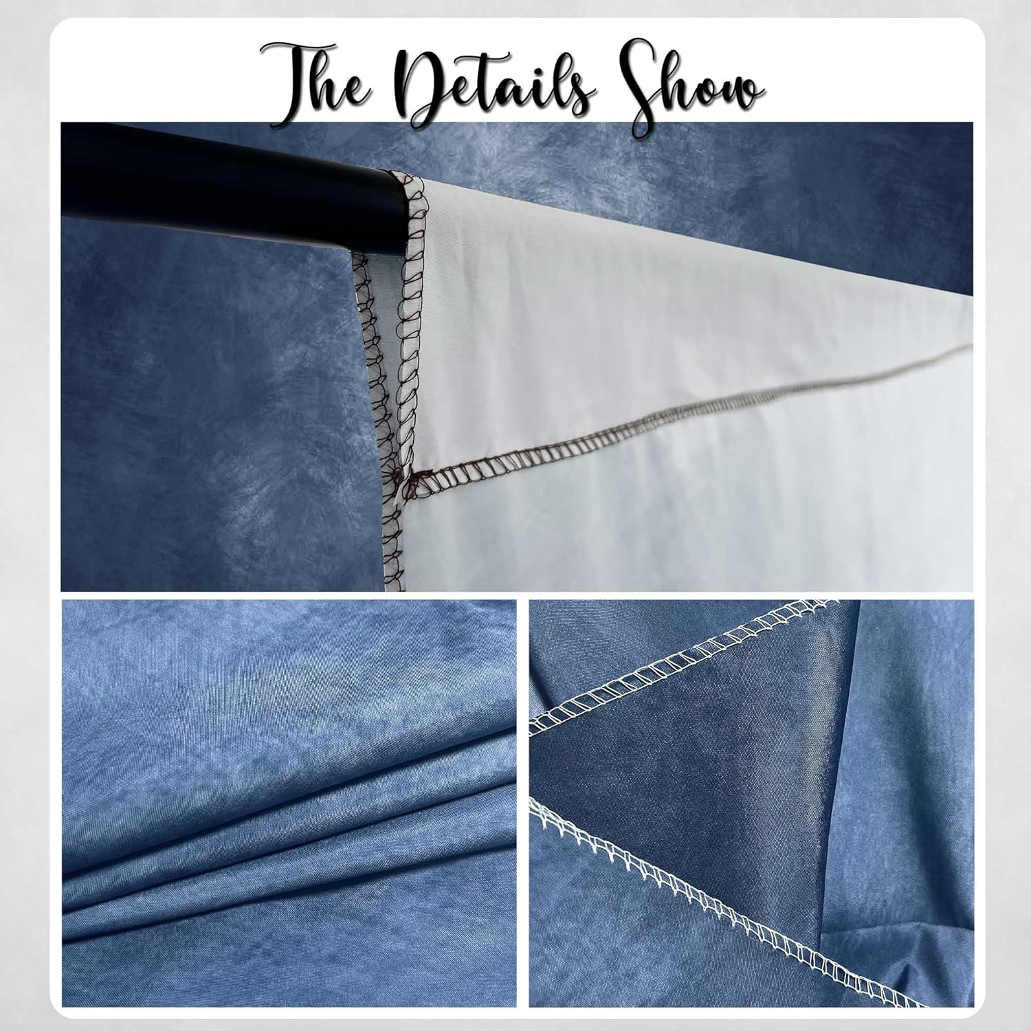 Abstract Blue Professional Photography Backdrop for Adult Portrait Photo Props Booth Background Photoshoot Studio with Thick Ployester Fabric Roller Pocket on Top