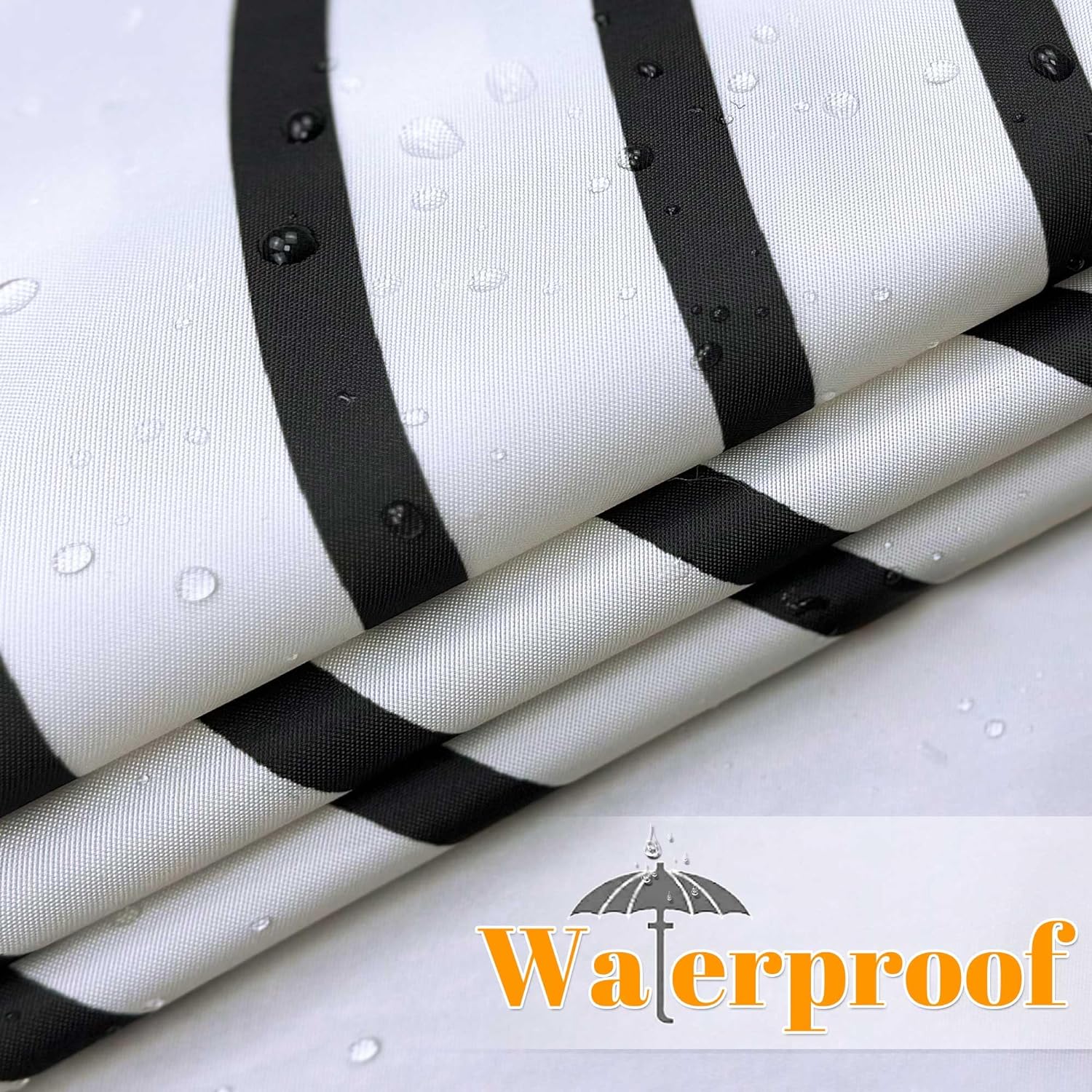 Black and White Boho Shower Curtain Set with Black Tassel Accents and Modern Minimalistic Design Waterproof Polyester,12 Anti Rust Hooks