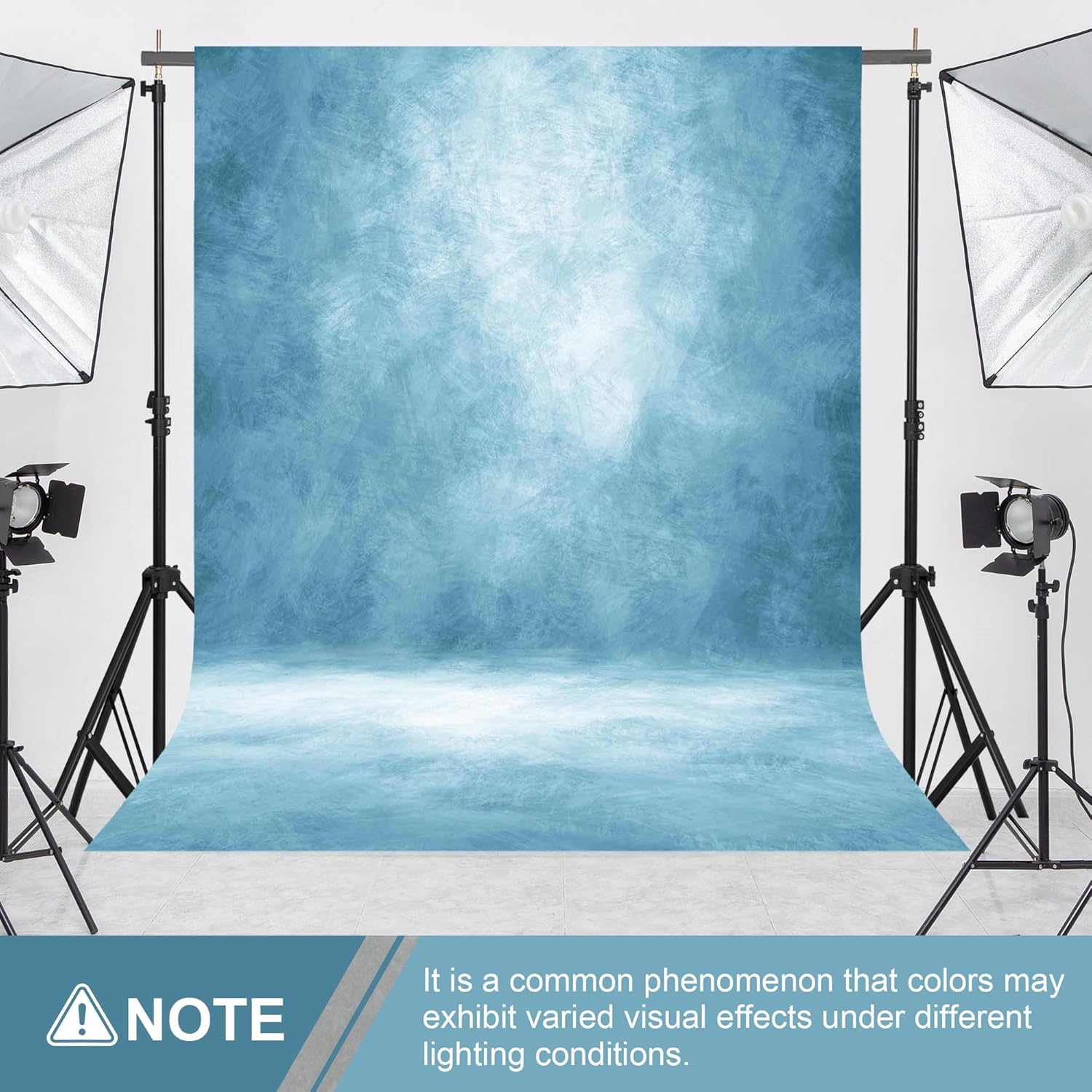 Abstract Light Blue Professional Photography Backdrop for Adult Portrait Photo Props Booth Background Photoshoot Studio with Thick Ployester Fabric Roller Pocket on Top