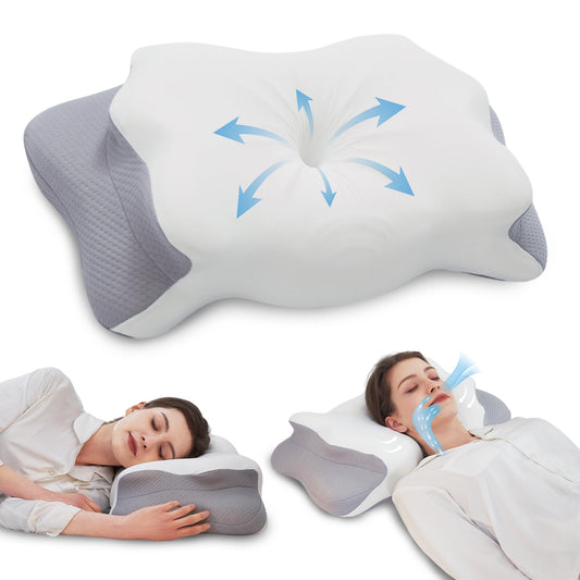 Haboke Orthopedic Butterfly Pillow - Advanced Neck Pain Relief & Cooling Support