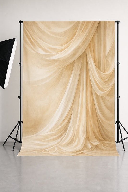 Champagne Silk Drape Wedding Photo Backdrop | 3 Sizes - studio photography backdrop, image 1 of 5