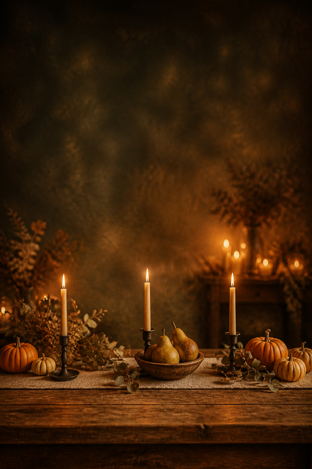 Harvest Table by Candlelight Thanksgiving Photography Backdrop