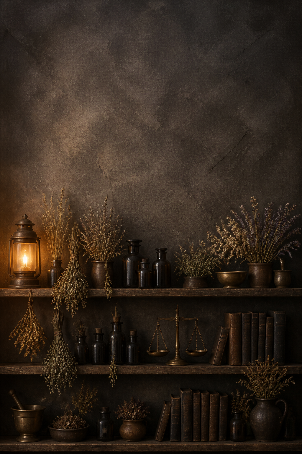 Witch's Apothecary Shelf Halloween Photography Backdrop
