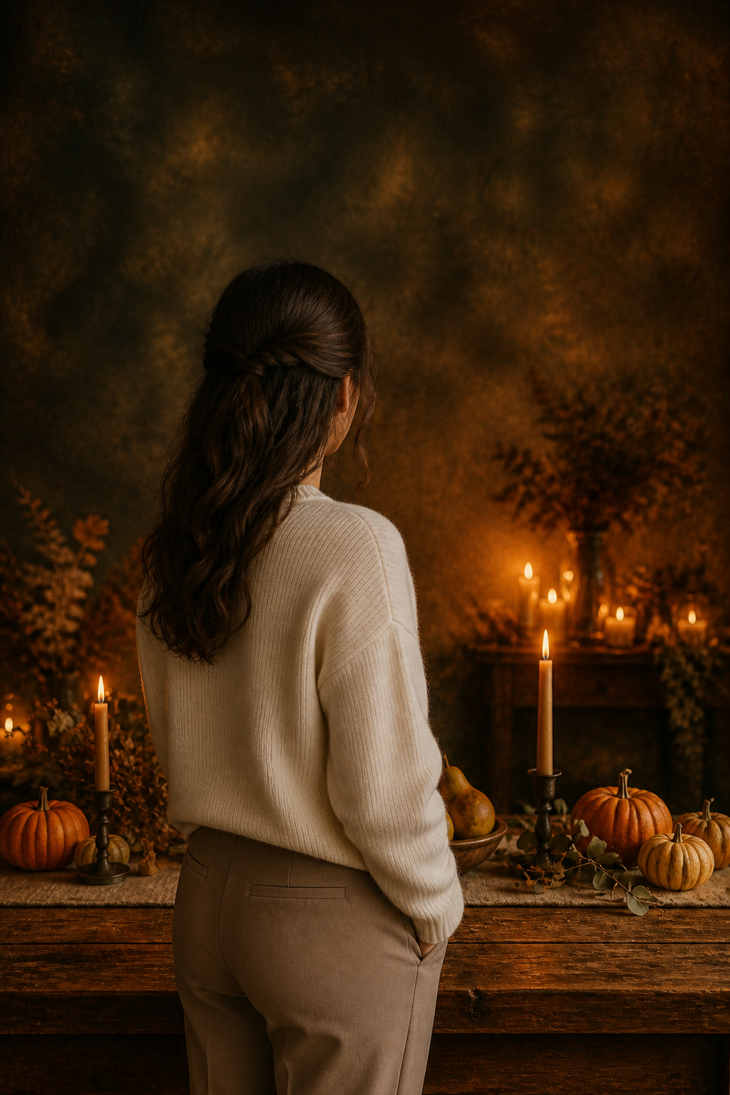 Harvest Table by Candlelight Thanksgiving Photography Backdrop