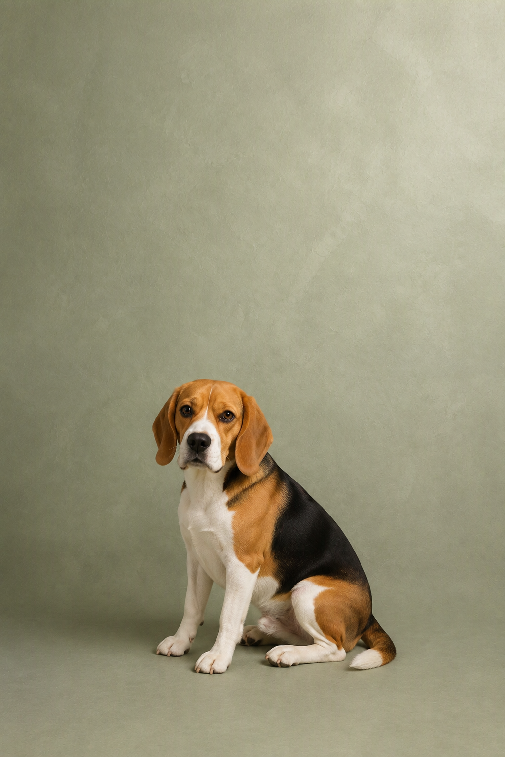 Soft sage studio sweep backdrop in use behind a portrait subject