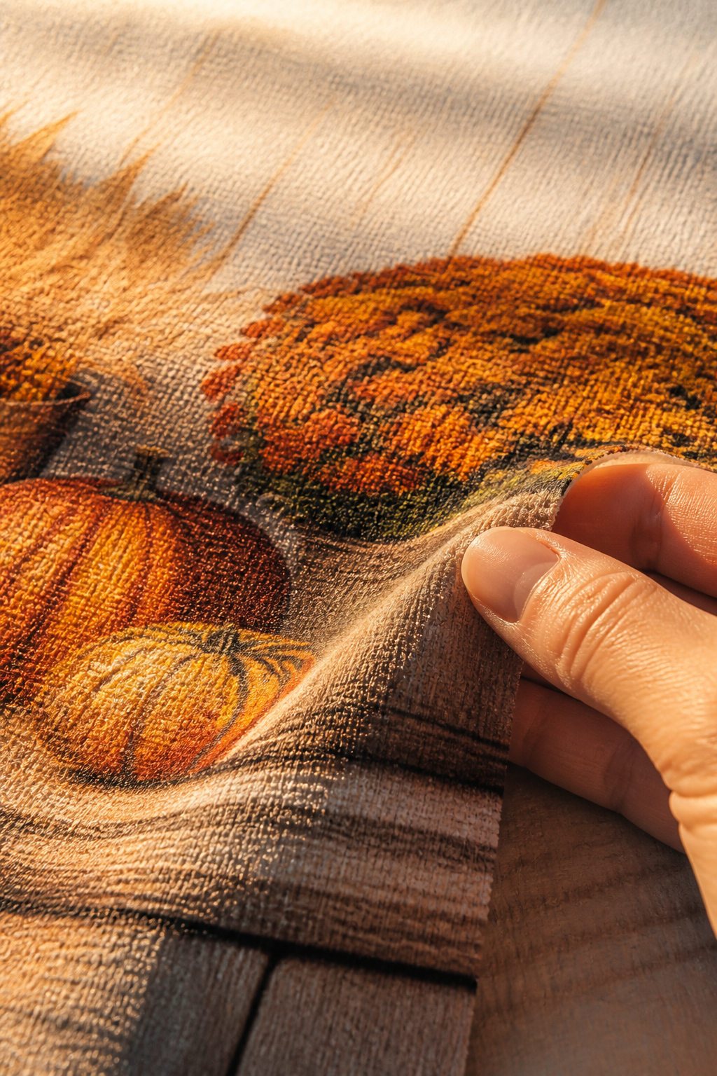 Autumn Porch Pumpkins and Mums Thanksgiving Photography Backdrop