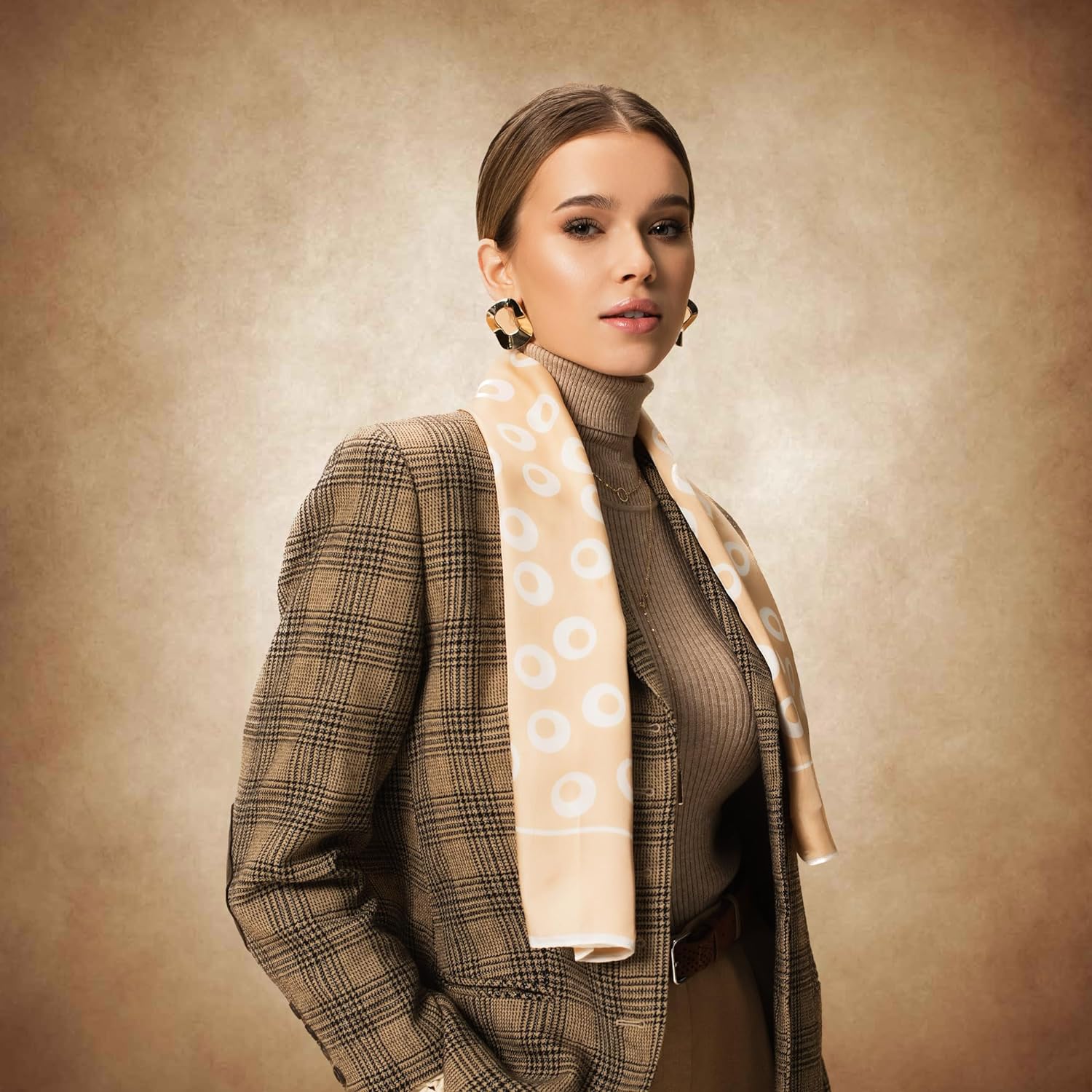 Abstract Brown Professional Photography Backdrop for Adult Portrait Photo Props Booth Background Photoshoot Studio with Thick Ployester Fabric Roller Pocket on Top