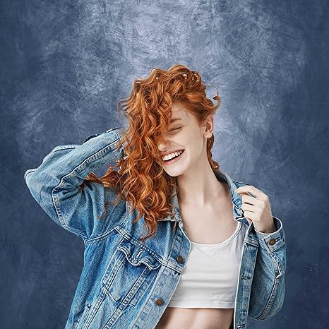 Abstract Blue Professional Photography Backdrop for Adult Portrait Photo Props Booth Background Photoshoot Studio with Thick Ployester Fabric Roller Pocket on Top