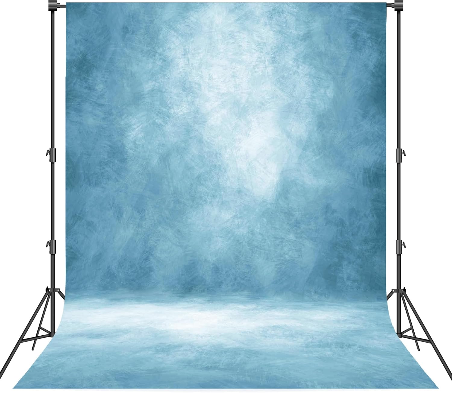 Abstract Light Blue Professional Photography Backdrop for Adult Portrait Photo Props Booth Background Photoshoot Studio with Thick Ployester Fabric Roller Pocket on Top