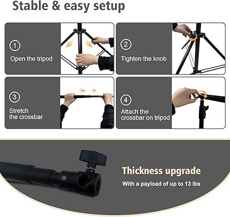 Haboke Bold Stable Backdrop Stand Adjustable Kit 10x10FT
