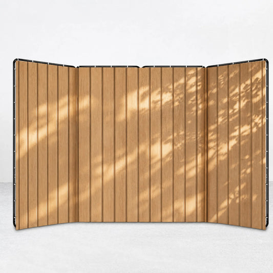 Folding Screen Backdrop 2.4x4m | Wood Slat Streaming Background Frame