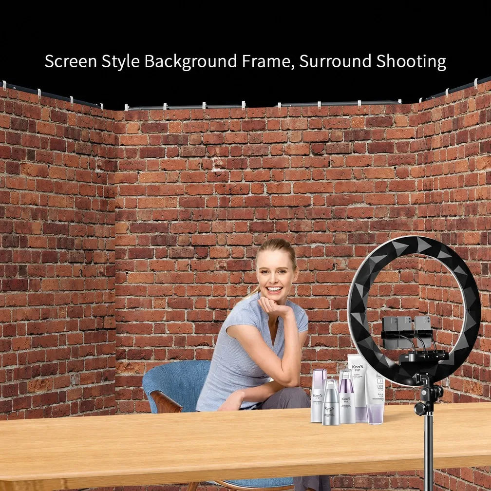 Folding Screen Backdrop 2.4x4m | Red Brick Wall Streaming Background
