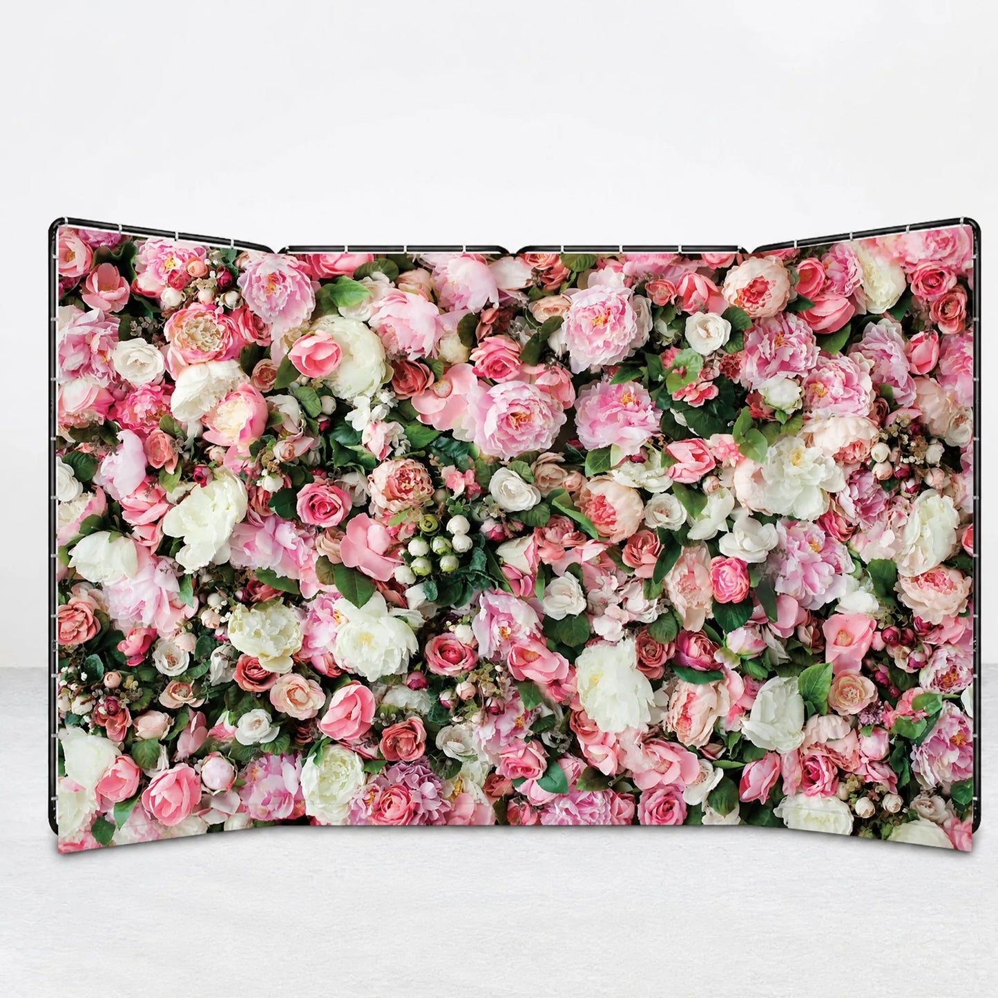 Folding Screen Backdrop 2.4x4m | Pink Flower Wall Streaming Background