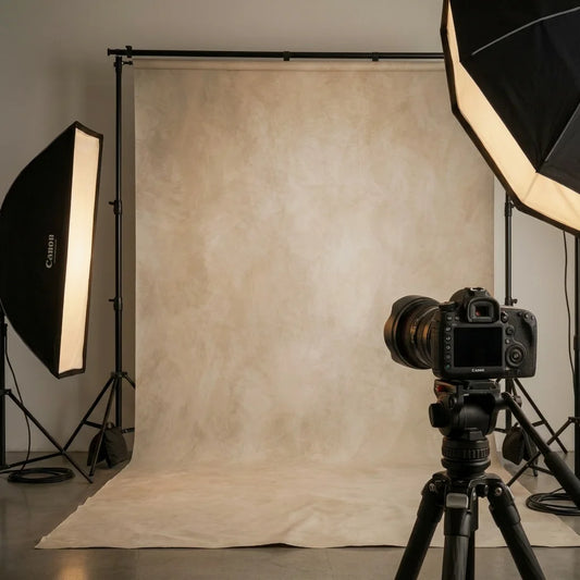 Vintage Warm Sand Monochromatic Microfiber Backdrop - Pro Studio Background