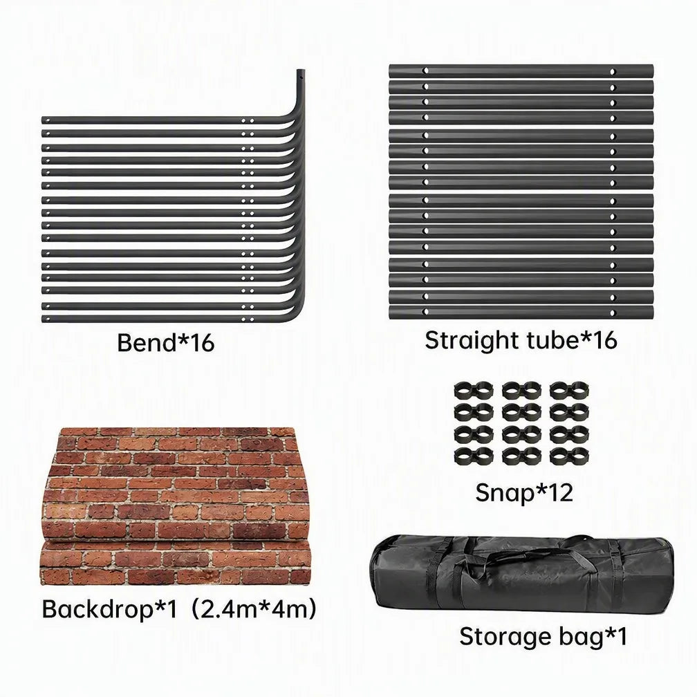 Folding Screen Backdrop 2.4x4m | Red Brick Wall Streaming Background