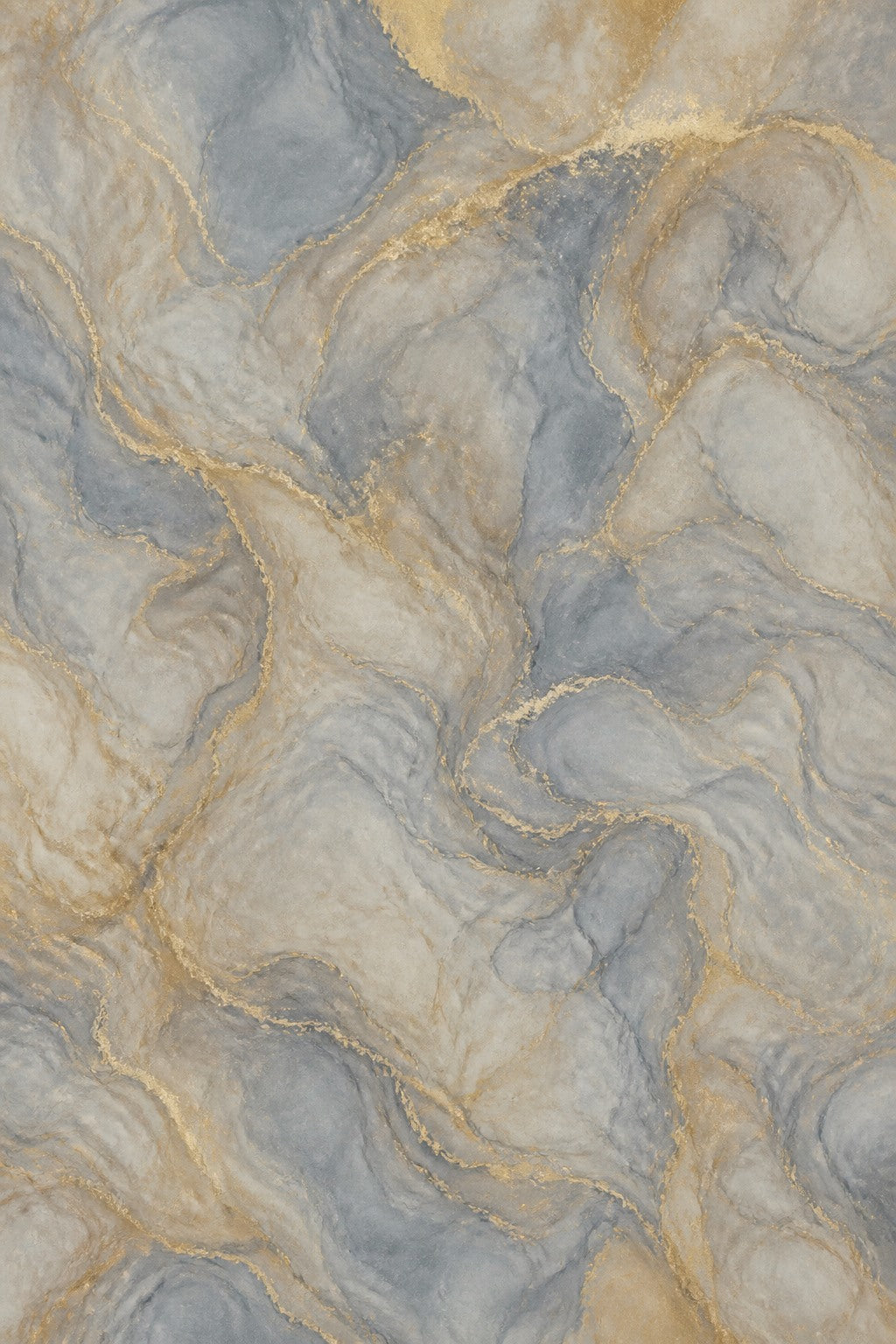 Warm Gray Marble Photo Backdrop - Misty Blue & Sand Gold Abstract | 3 Sizes
