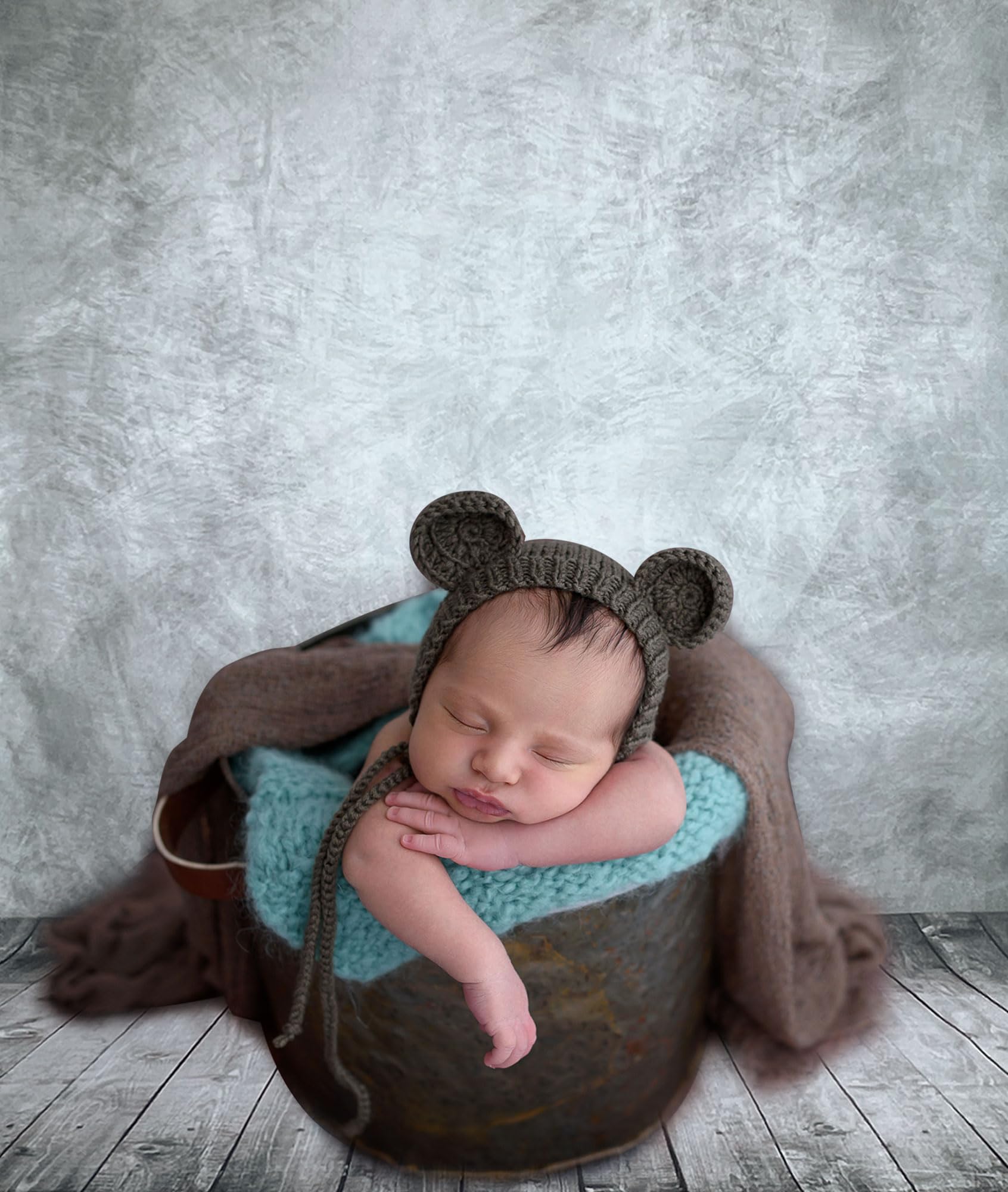 Professional Abstract Portrait Photography Backdrop,Wall with Wood Floor Backdrop for Kids Photography Baby Newborn Cake Smash Photo Shoots Hypoallergenic Fabric Photography Props