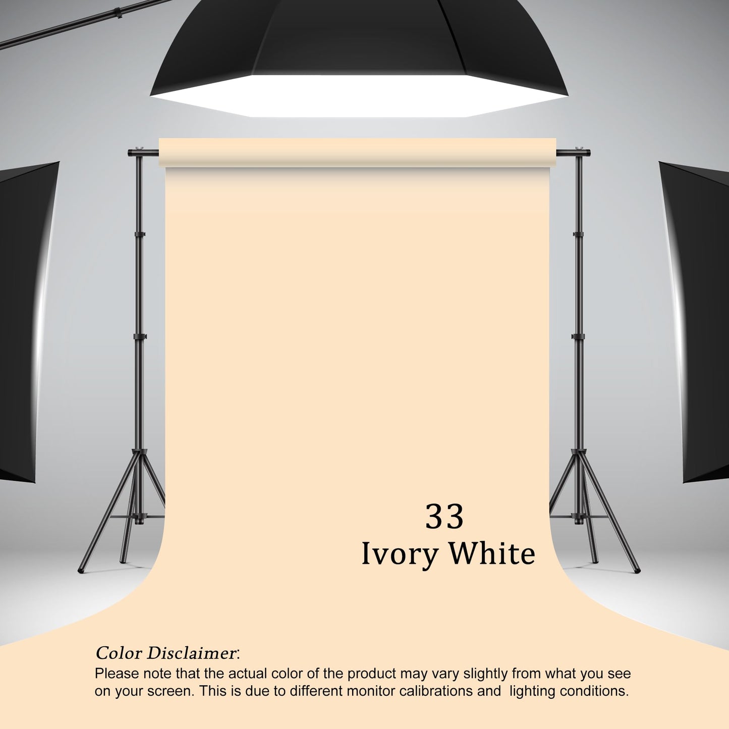 Haboke Beige Professional Seamless Paper Backdrop - 107 inches x 32.8 feet