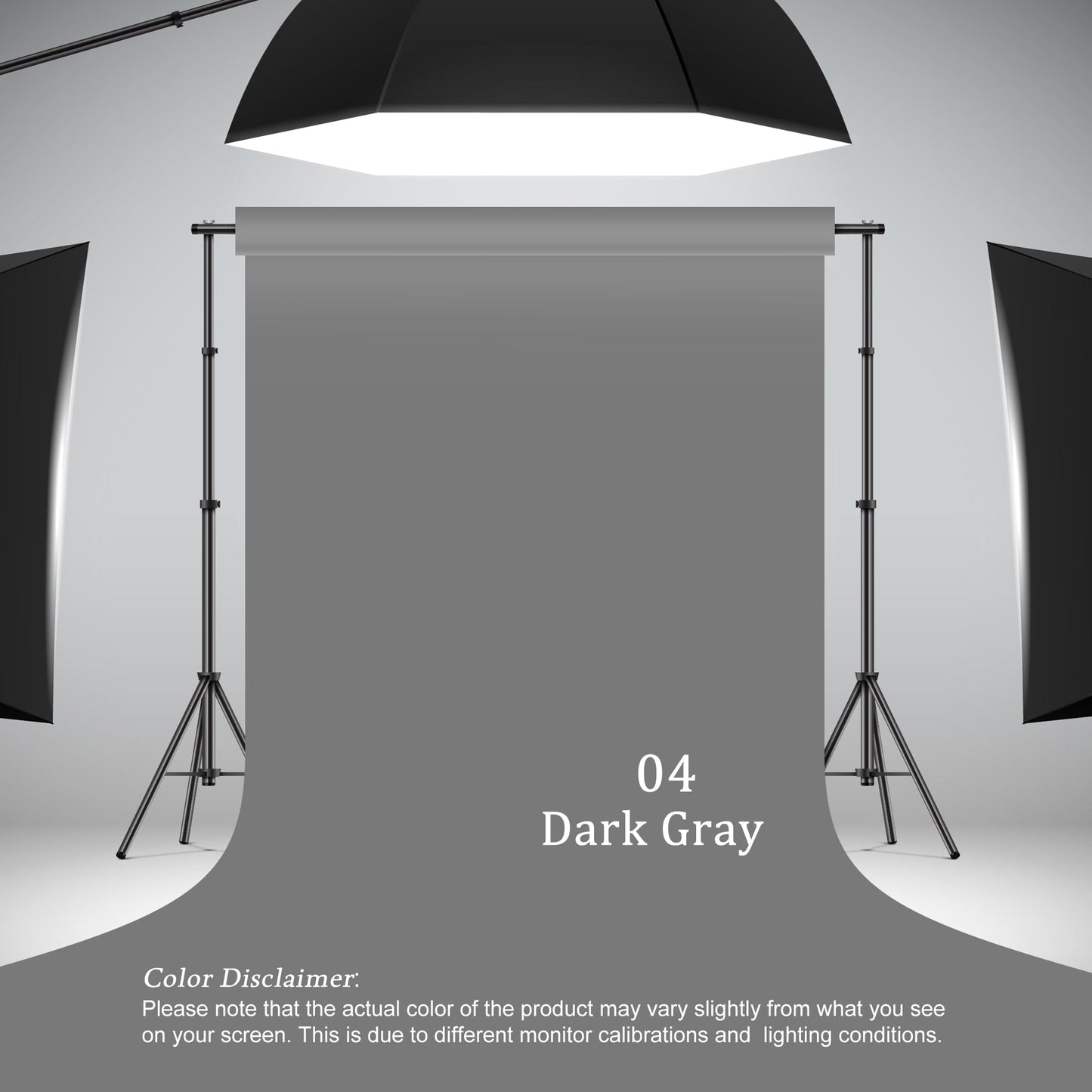 Haboke Grey Professional Seamless Paper Backdrop - 107" x 32.8ft