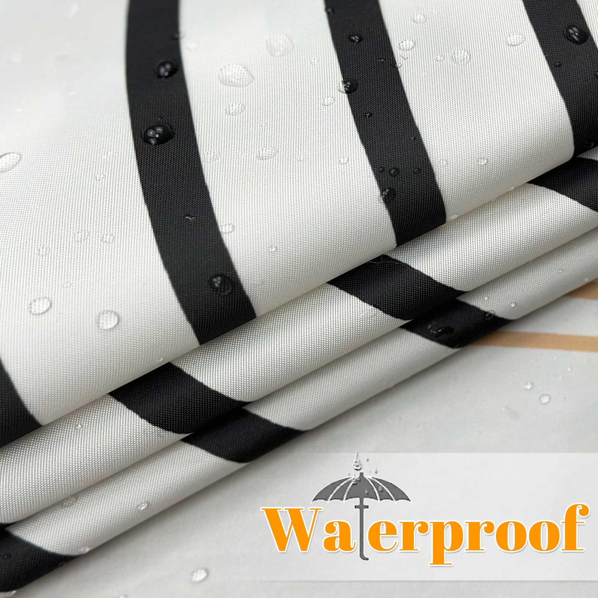 Boho Mid Century Leaf Shower Curtain Set,Arch Sun Design,Minimalistic Leaves Pattern,Waterproof and Luxurious Fabric-12 Hooks